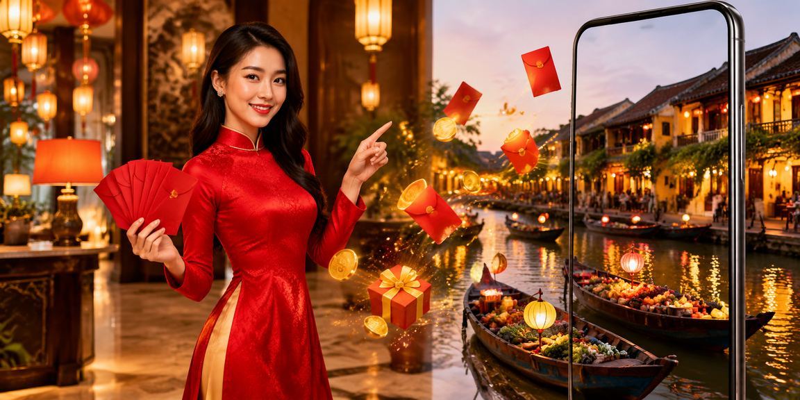 Phong bì đỏ may mắn – biểu tượng ưu đãi chào mừng tại 697 mang đậm bản sắc Việt
